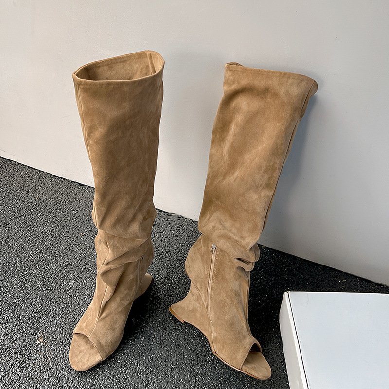 Boot Sock Slouchy - AIYKAZYSDL étrange talon compensé Peep Toe