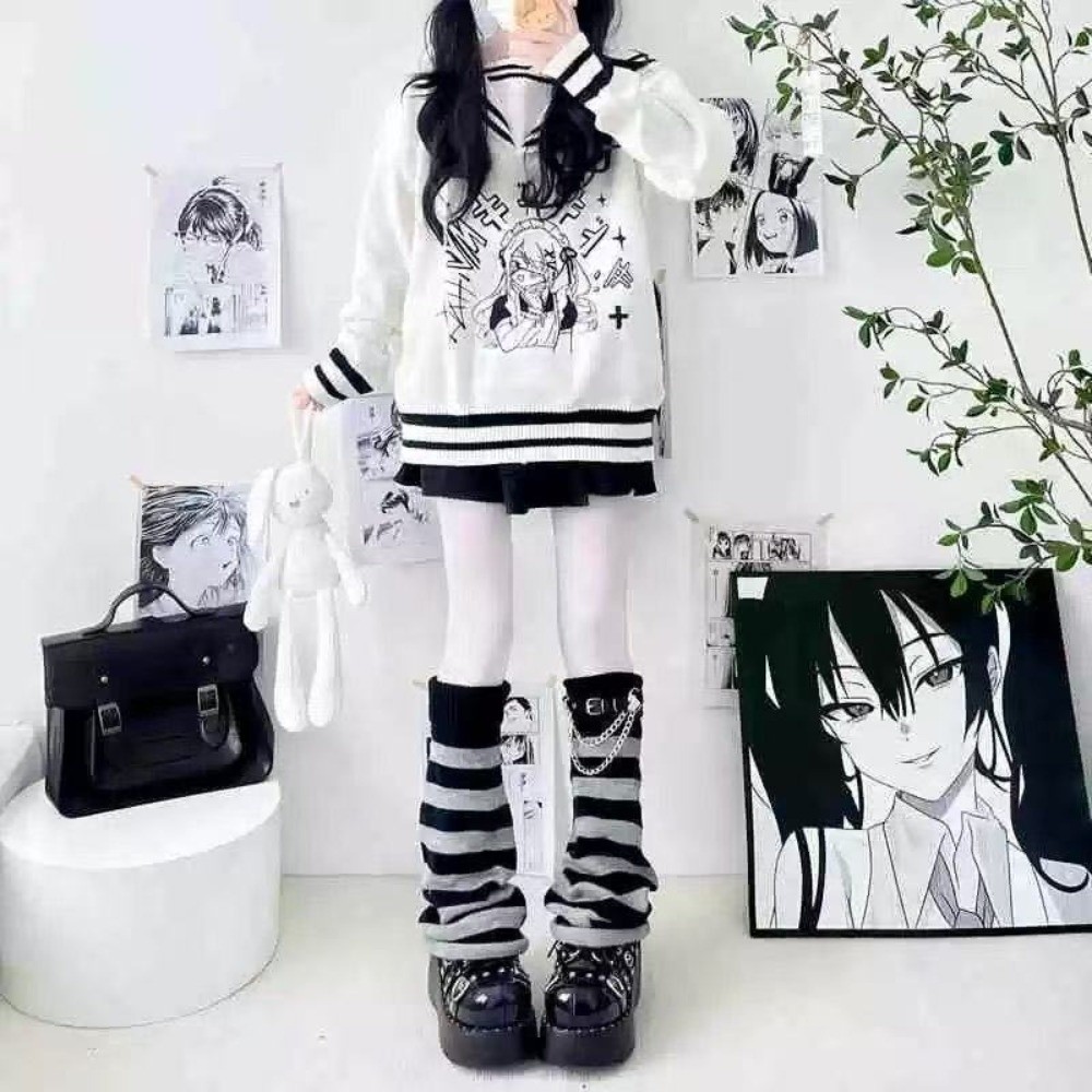 Boot Sock Slouchy - Guêtres en tricot style japonais Harajuku,