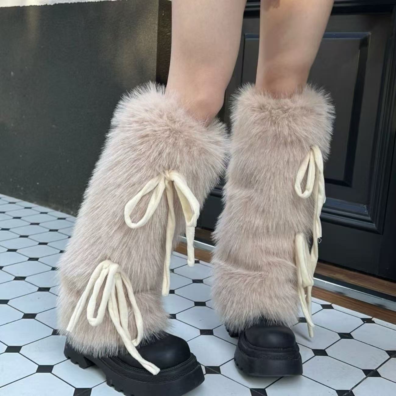 Guêtres en fausse fourrure pou - Boot Sock Slouchy avis et prix